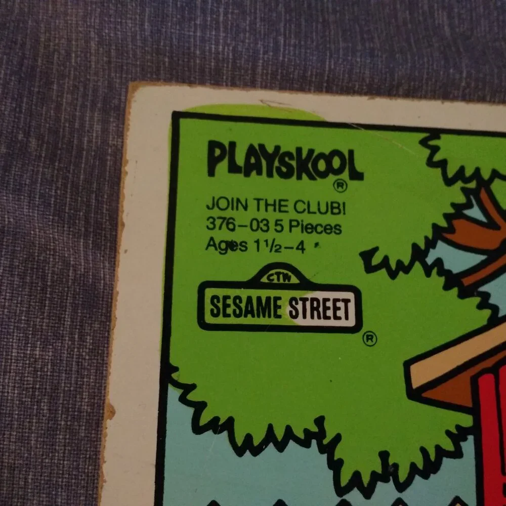 Playskool Wooden Peg Puzzles #376 Join the club x 5 pieces Vintage